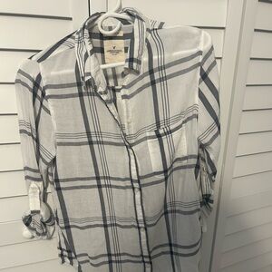 American eagle plaid boyfriend blouse medium